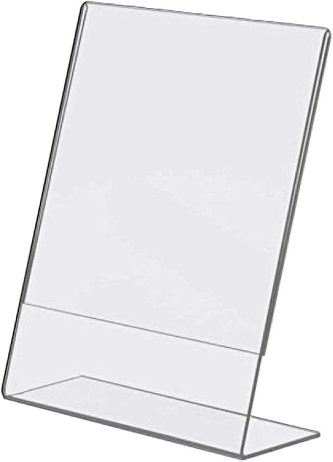Dazzling Displays Clear Acrylic Sign Holder 4 x 6 - Slanted Sign Holder -Premium Acrylic Sign Holder for Office, Retail, Tradeshow and Home Use 6-Pack - Image 2