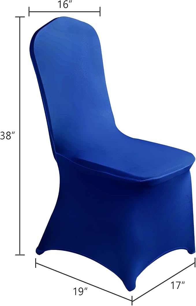 SUPERO Royal Blue Waterproof Polyester Spandex Chair Cover (12PCS), Universal Fit for Indoor/Outdoor Activities, Protector for Party, Banquet, Wedding Event, Hotel - Image 3
