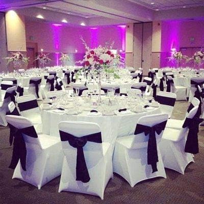 Obstal 10 PCS Satin Chair Sashes Bows for Wedding Reception- Universal Chair Cover Back Tie Supplies for Banquet, Party, Hotel Event Decorations - Image 3