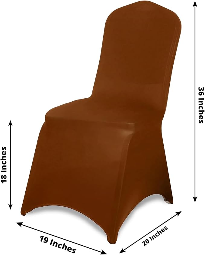 Efavormart 10 PCS Spandex Stretch Brown Chair Covers Universal Banquet Chair Covers for Party Dining with Foot Pockets Washable Wedding Chair Slip Covers for Outdoor - Image 4