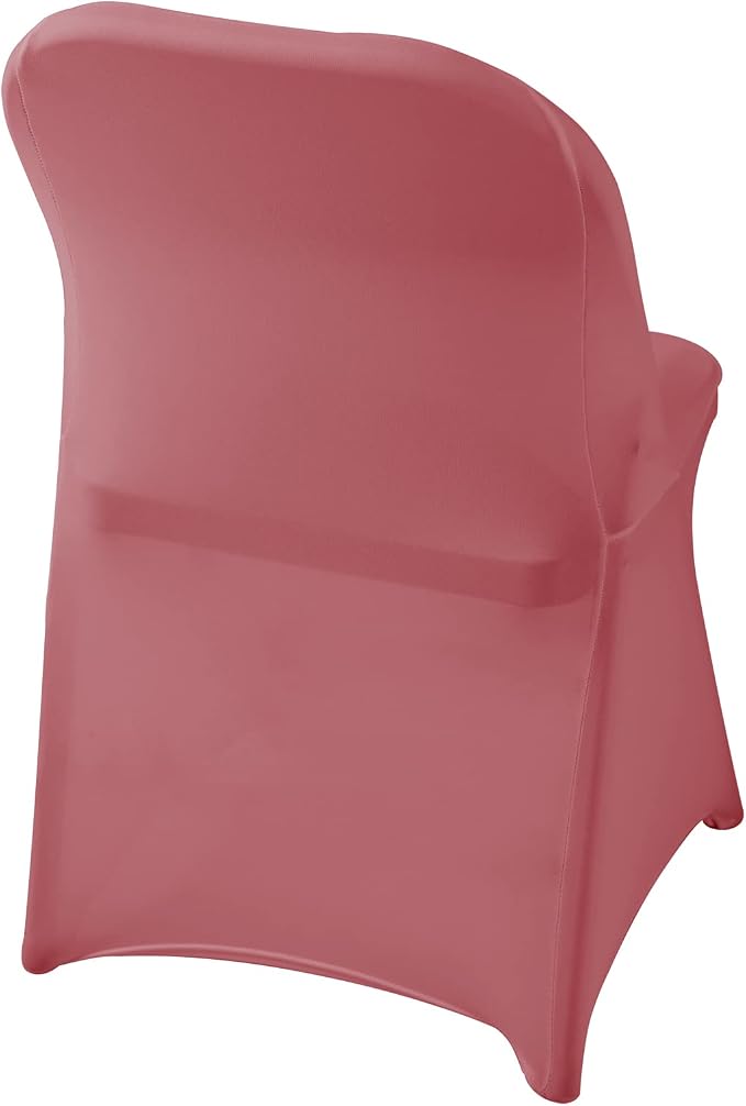 Spandex Chair Cover,25PCS,Living Room Folding Chair Covers,Removable Chair Covers Washable Protector Stretch Chair Cover for Party, Banquet,Wedding Event,Hotel(Dusty Pink) - Image 5