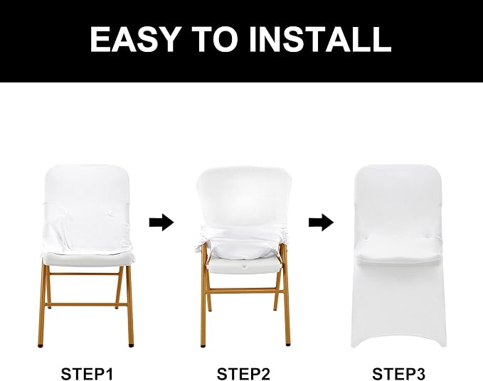 Spandex Chair Cover,12PCS,Living Room Folding Chair Covers,Removable Chair Covers Washable Protector Stretch Chair Cover for Party, Banquet,Wedding Event,Hotel(Gray) - Image 3
