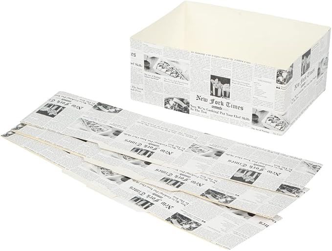 Restaurantware Bio Tek 8.4 x 6 x 3.5 Inch Burger Trays 100 Disposable Paper Food Trays - Recyclable Sturdy Newsprint Paper Movie Snack Trays For Meals Snacks And Baked Goods - Image 16