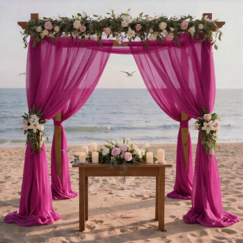 Wedding Arch Draping Fabric 30'' x 18FT Sheer Chiffon Arch Drape Backdrop - Image 4