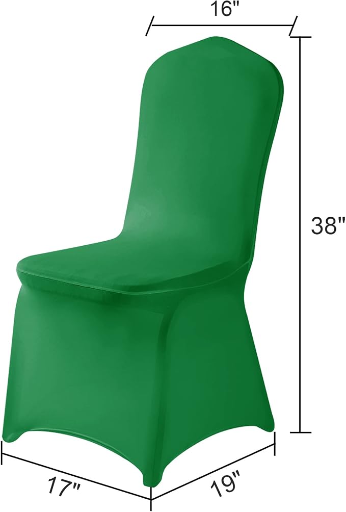 Spandex Chair Covers, 12PCS, Washable Protector for Living Room, Party, Banquet, Wedding, Hotel (Emerald) - Image 2