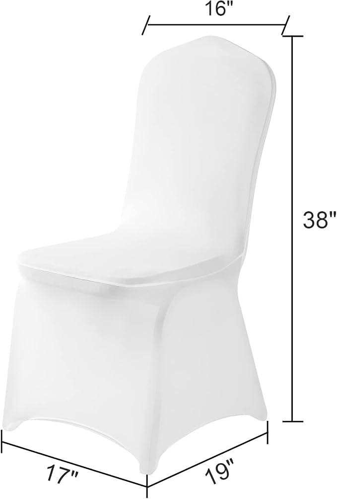 Spandex Chair Cover, 100PCS, Removable and Washable Protector for Living Room, Party, Banquet, Wedding Event, Hotel (White) - Image 2