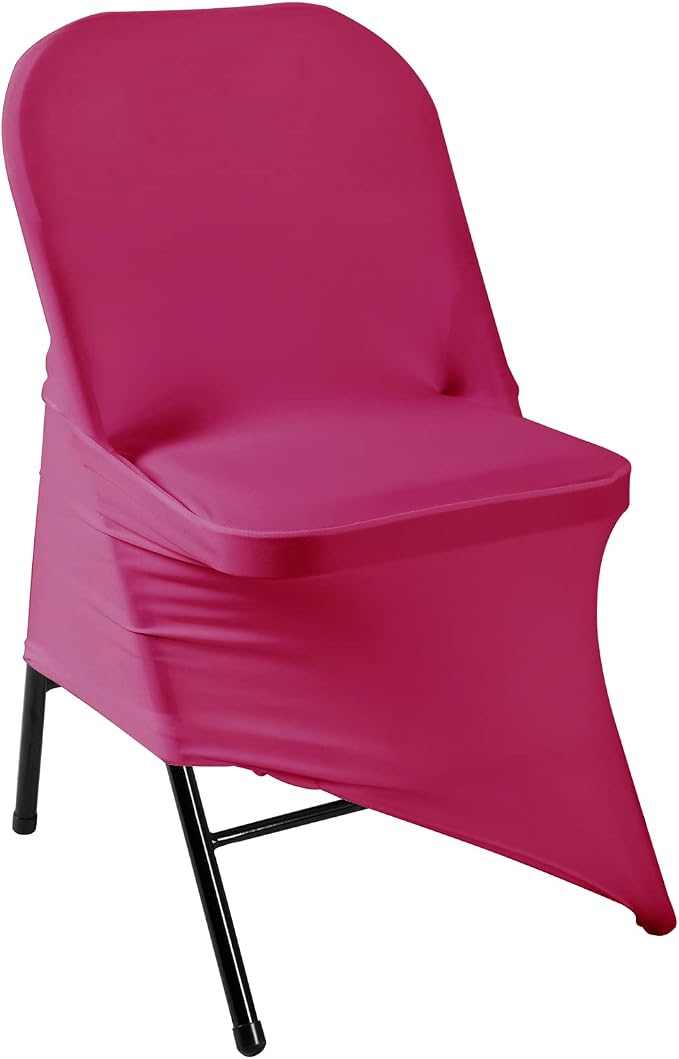 Spandex Chair Cover,12PCS,Living Room Folding Chair Covers,Removable Chair Covers Washable Protector Stretch Chair Cover for Party, Banquet,Wedding Event,Hotel(Fuchsia) - Image 4