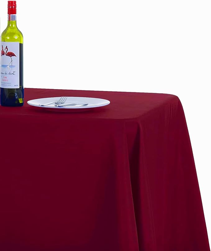 MDS Pack of 10 Square Tablecloth 70x70 Inch Polyester Wrinkle Resistant Washable Polyester Table Cloth for Kitchen Dining Buffet Parties, Picnic, Events, Weddings and Restaurants -Maroon by MDS