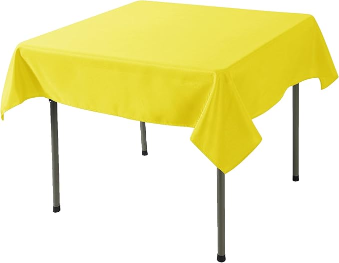 Cupuamon Square Tablecloth 70x70 inch Washable Polyester Fabric Table Cloth for Wedding Party Dining Banquet Decoration（70x70,Yellow） - Image 2
