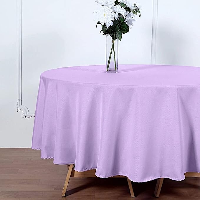 Balsa Circle 6 pcs 90 inch Lavender Round Washable Polyester Easy-Care Tablecloth for Indoor and Outdoor Bridal Shower Wedding Table Buffet Table Parties Kitchen Dining - Image 4