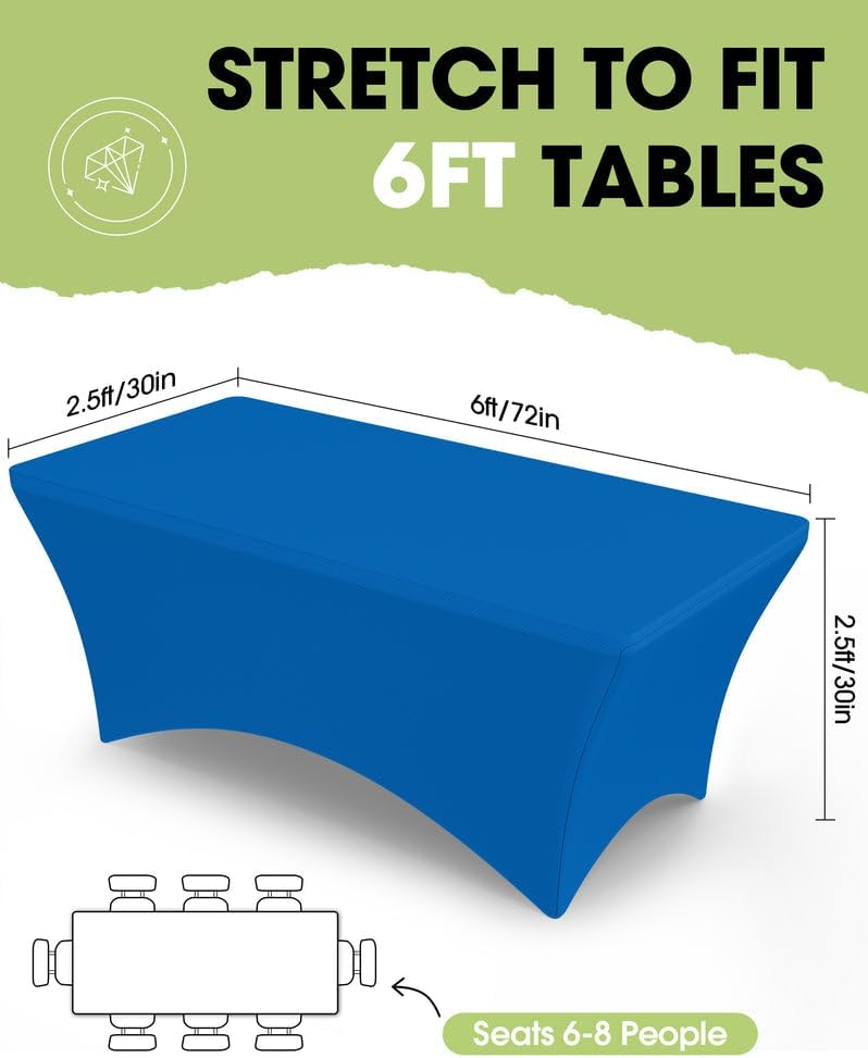 Pureegg Spandex Tablecloth 6ft 2 Pack Blue - Image 2