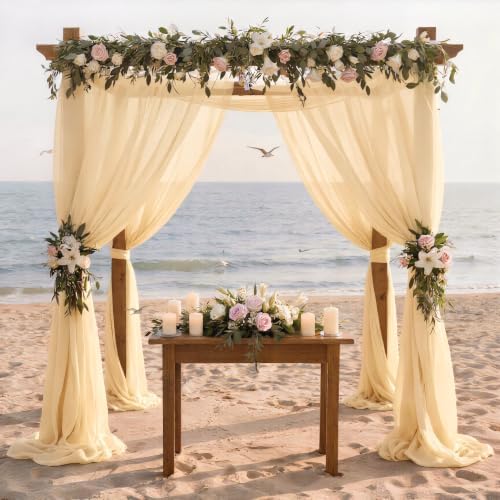 Wedding Arch Draping Fabric 30'' x 18FT Sheer Chiffon Arch Drape Backdrop - Image 4