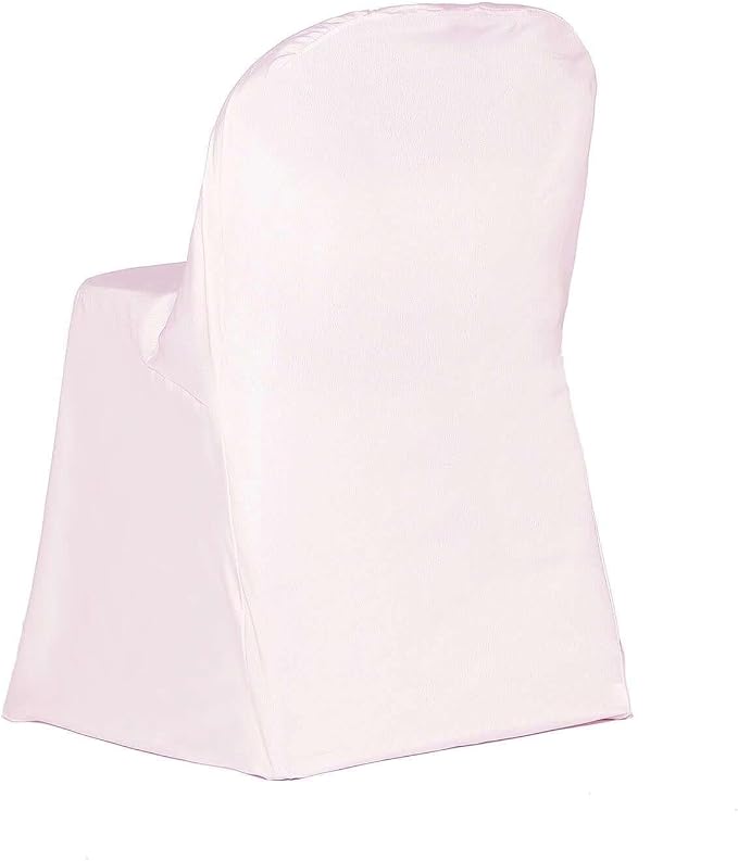 Tableclothsfactory 5PCS Blush Linen Polyester Folding Chair Cover Dinning Chair Slipcover for Wedding Party Event Banquet Catering - Image 7