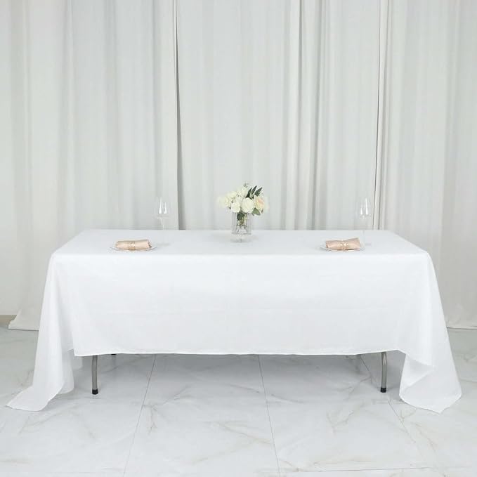 Tableclothsfactory White 60x126 Polyester Rectangle Tablecloths by TABLECLOTHSFACTORY