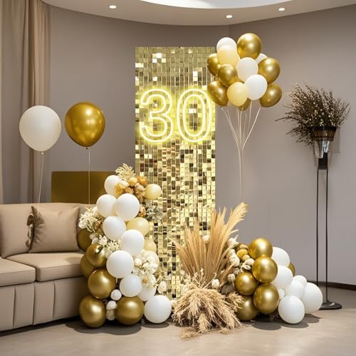 Ozikutech 12 Pcs Light Gold Shimmer Wall Backdrop Panels for Party Decor - Image 5