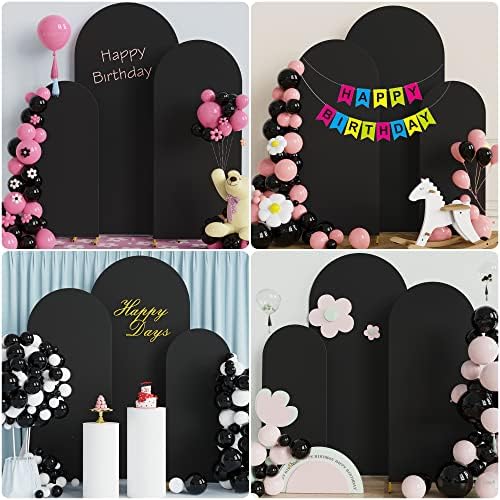Wokceer Arch Backdrop Cover Arch Covers Strethy Backdrop Set of 3 Black - Image 5
