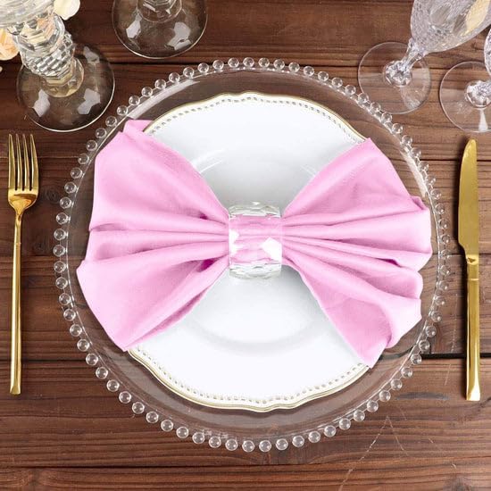 Efavormart Premium Cloth Napkins Set of 50, 20x20 Inch Pink Seamless Dinner Napkins, Washable Linen Table Napkin Cloth with Hemmed Edges for Weddings, Party and Banquet - Image 7