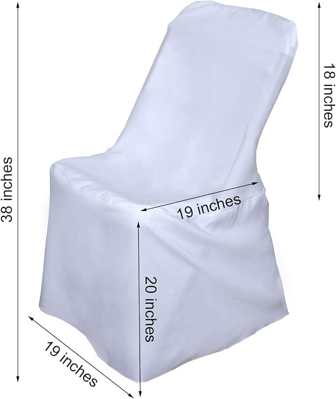 Efavormart 100 PCS White Lifetime Folding Chair Cover Dinning Chair Slipcover for Wedding Party Event Banquet Catering - Image 3