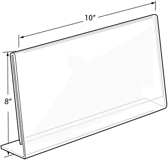 Azar Displays 112719 10" W x 8" H Horizontal L-Shaped Sign Holder-10pk - Image 3