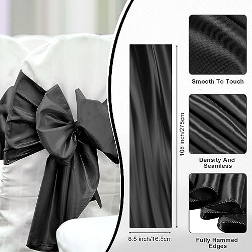 Lounsweer 50 Pcs Folding Chair Cover Set, White, Black - Image 5