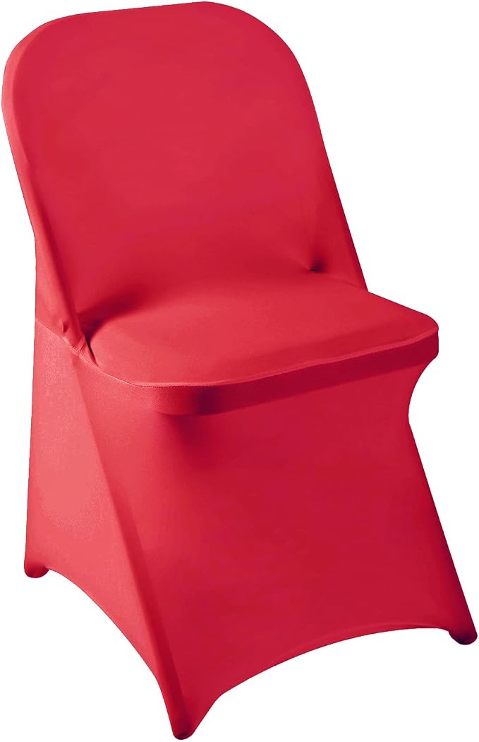 Folding Chair Covers for Party - 36pcs, Red Universal Spandex Fitted Chair Covers for Wedding, Banquet, Conference by Howhic