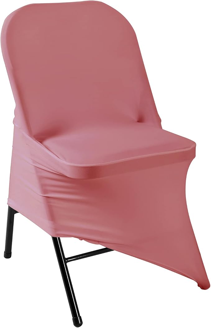 Spandex Chair Cover,25PCS,Living Room Folding Chair Covers,Removable Chair Covers Washable Protector Stretch Chair Cover for Party, Banquet,Wedding Event,Hotel(Dusty Pink) - Image 4