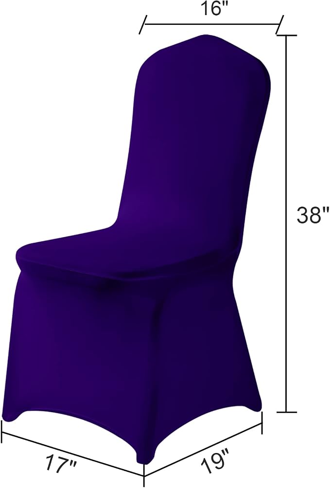 Spandex Chair Covers, 12PCS, Removable Washable Protector Stretch Covers for Living Room, Party, Banquet, Wedding, Hotel (Purple) - Image 2