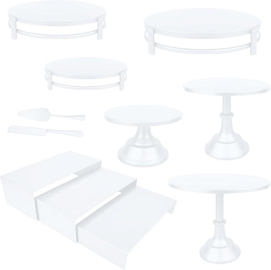 MACIFECI White Cake Stand Set, White Dessert Table Display Set for Wedding, Birthday Party Decor, Baby Shower, Celebration by MACIFECI