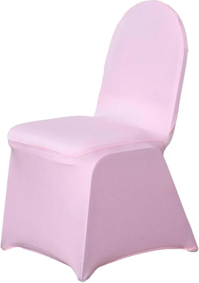 Efavormart 10 PCS Spandex Stretch Pink Chair Covers Universal Banquet Chair Covers for Party Dining with Foot Pockets Washable Wedding Chair Slip Covers for Outdoor - Image 5