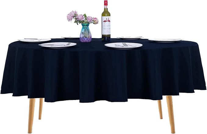 Ascoza 2pack 70 Inch Navy Round Tablecloth in Washable Polyester Fabric for Wedding/Banquet/Restaurant/Parties… by Ascoza
