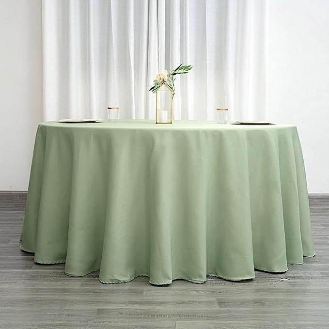 Balsa Circle 6 pcs 120 inch Sage Green Round Tablecloths Polyester Fabric Table Cover Linens for Wedding Party Reception Banquet Events Kitchen Dining - Image 2