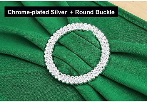 Emerald Green Chair Sashes 100 Pack, Dark Green Spandex Chair Sashes for Christmas Reception Decor, Chairs Bands Bows for Party Banquet Theme Decorations - Image 6
