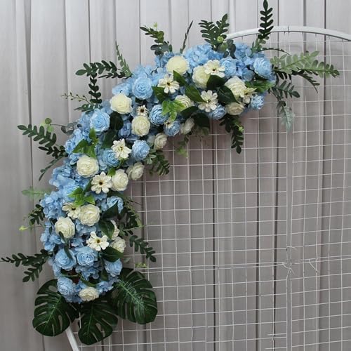 WEISPARK 100PCS Artificial Hydrangea Flowers, Fake Flowers Silk Hydrangea Full Flowers Heads with Stems for Wedding Home Party Shop Baby Shower Decor (Blue) - Image 5