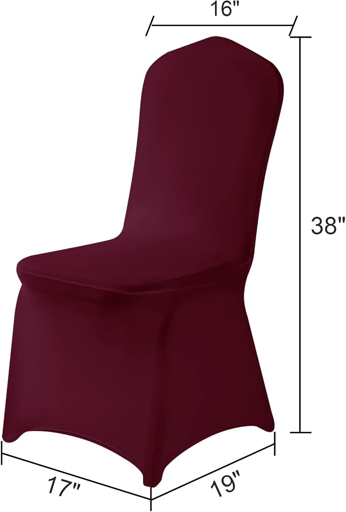 Spandex Chair Covers, 25PCS, Washable Protector for Living Room, Party, Banquet, Wedding, Hotel (Burgundy) - Image 2