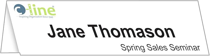 "C-Line Printer-Ready Scored Name Tent Cards, 11 x 4-1/4 Inches (Folded Size), 8-1/2"" x 11"" White Cardstock Sheets, Box of 50 (87517)", large