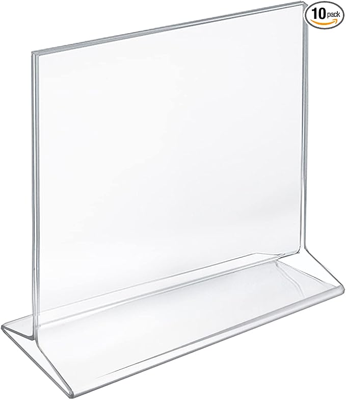 Azar Displays 142717 8.5-Inch Width by 8.5-Inch Height Top-Load Acrylic Sign Holder, 10-Pack, clear by AzarDisplays