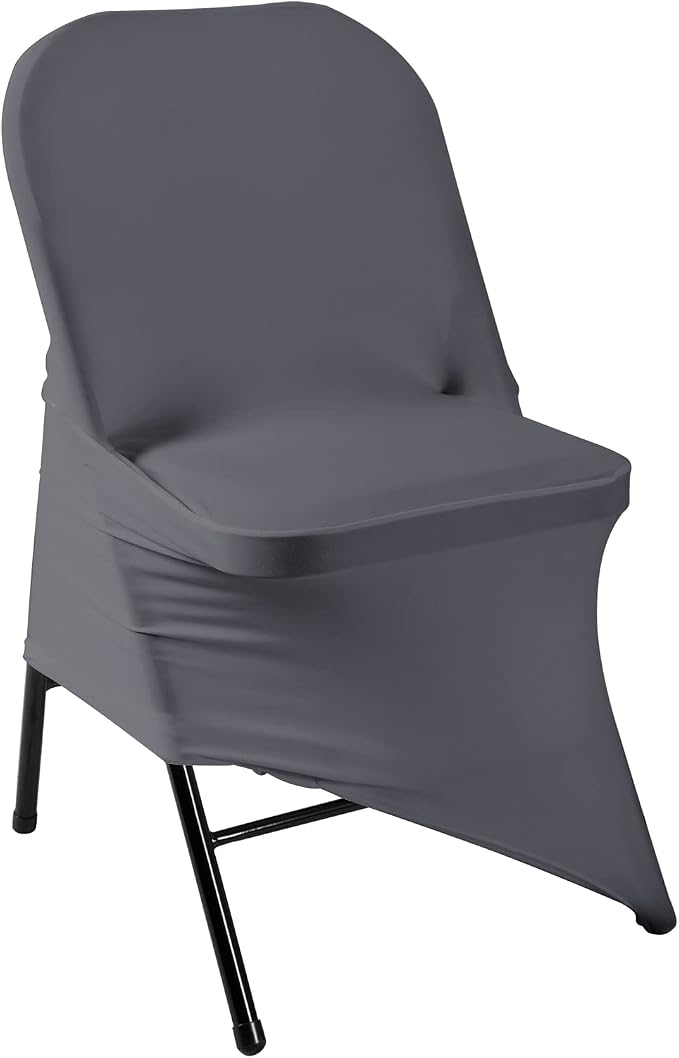 Spandex Chair Cover,12PCS,Living Room Folding Chair Covers,Removable Chair Covers Washable Protector Stretch Chair Cover for Party, Banquet,Wedding Event,Hotel(Gray) - Image 4