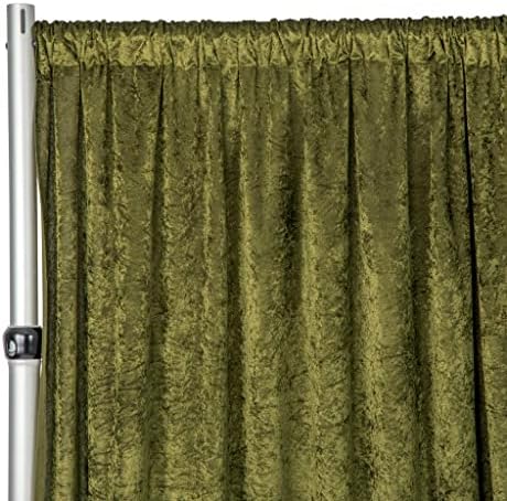 CVL Velvet Photography Drape/Backdrop Curtain Panel w/4" Rod Pockets 10Ft X 52"(1 Panel Only) Olive Green for Wedding, Tradeshow, Showroom, Birthday Party, Theater Stage Decoration by CVL