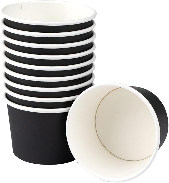Restaurantware 4 oz Round Black Paper To Go Cup, 50 Pack - Image 2