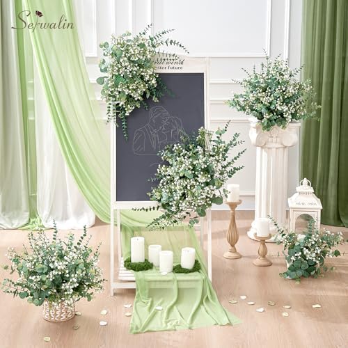 Serwalin 100PCS Mixed Eucalyptus Stems with Baby's Breath Greenery - Image 5