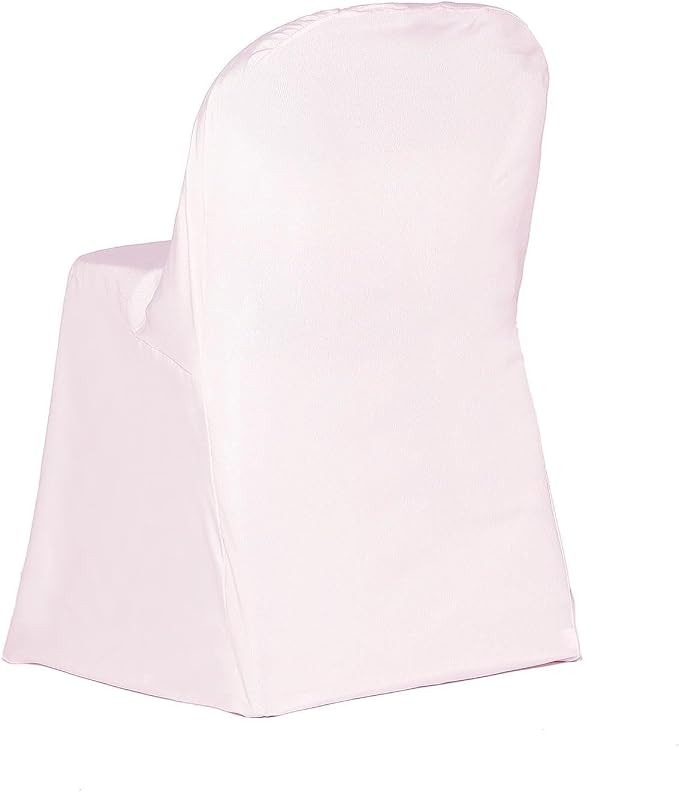 Tableclothsfactory 100PCS Blush Linen Polyester Folding Chair Cover Dinning Chair Slipcover for Wedding Party Event Banquet Catering - Image 7