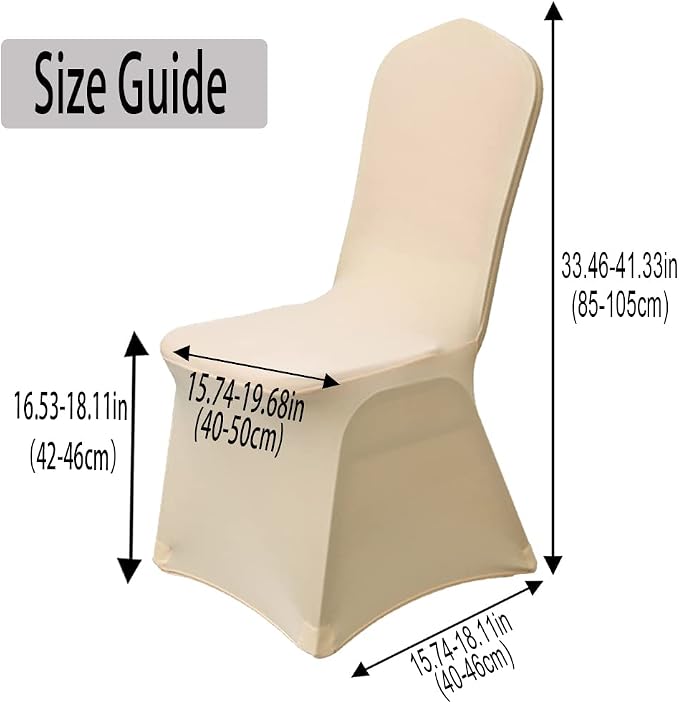 XMNTG 10PCS Chair Covers Stretch Polyester Spandex Outdoor Chair Cover Dining Room Chair Slipcovers Universal Chair Protector Cover for Wedding Party Banquet Hotel (Champagne, 10PCS) - Image 4
