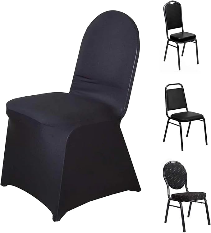 Efavormart 20 PCS Black Premium Spandex Stretch Banquet Chair Covers for Dining Chairs Party Wedding Outdoor Events Slip Covers W/Foot Pockets Washable by efavormart