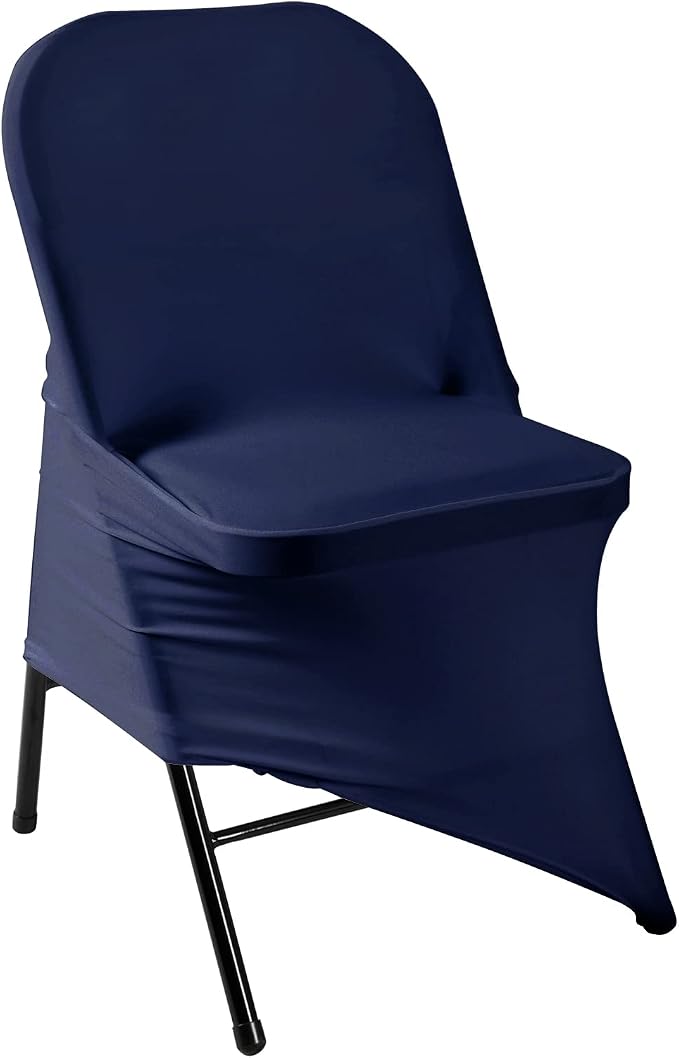 Spandex Chair Cover,25PCS,Living Room Folding Chair Covers,Removable Chair Covers Washable Protector Stretch Chair Cover for Party, Banquet,Wedding Event,Hotel(Navy) - Image 4