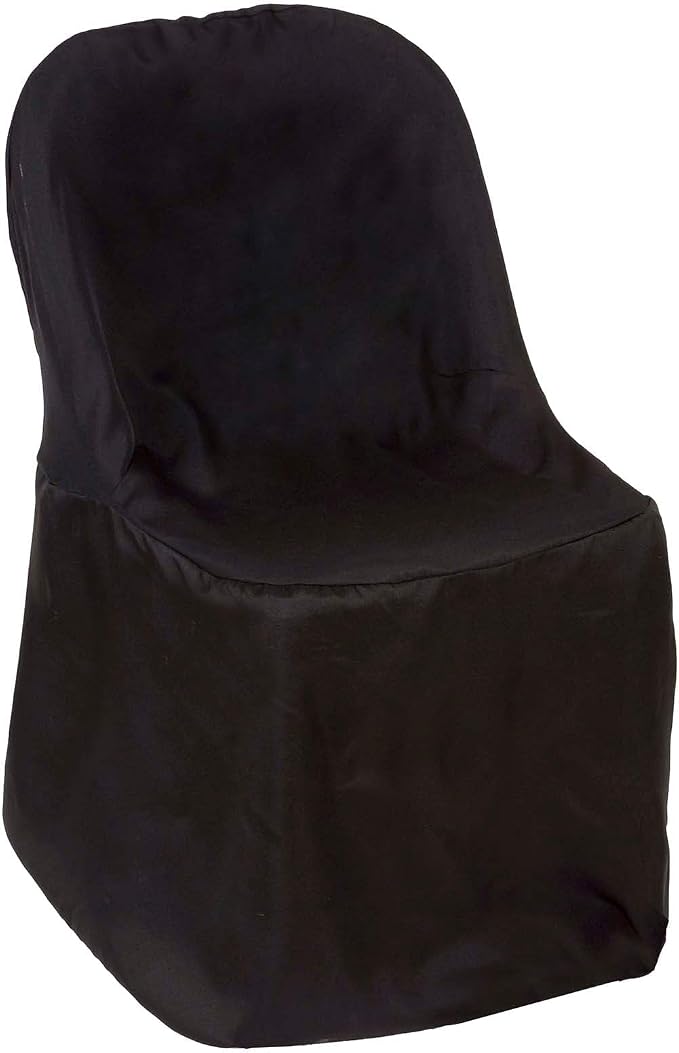 Tableclothsfactory 30 PCS Black Linen Polyester Folding Chair Cover Dinning Chair Slipcover for Wedding Party Event Banquet Catering by TABLECLOTHSFACTORY