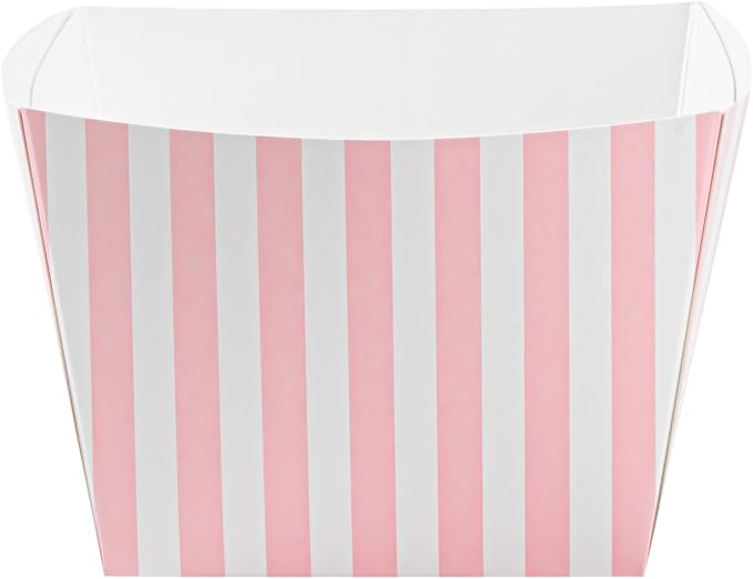 Restaurantware Square Pink And White Stripe Paper Snack Box, 200 Pack - Image 14