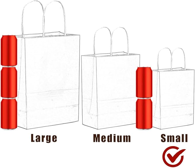 Bakepacker 200Pcs Small Paper Gift Bags with Handles 16 Different Senior Color Bags (15x21x8cm/6"x8.3"x3.15") - Image 4