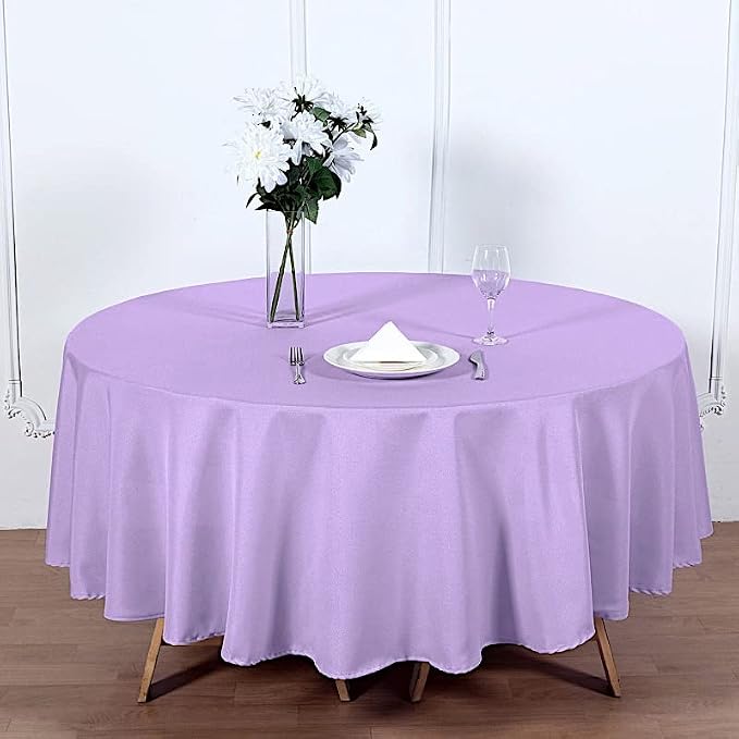 Balsa Circle 6 pcs 90 inch Lavender Round Washable Polyester Easy-Care Tablecloth for Indoor and Outdoor Bridal Shower Wedding Table Buffet Table Parties Kitchen Dining - Image 2