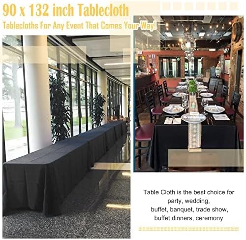 10 Pack Black Tablecloths for 6ft Tables-90 x 132 Inch | Polyester Table Cover, Stain and Wrinkle Resistant Washable Fabric Table Cloth, Perfect for Wedding Banquet Parties - Image 6