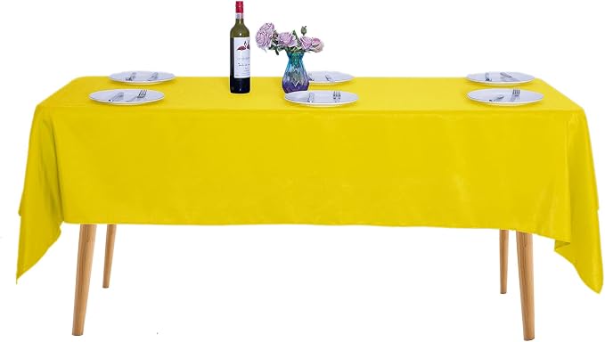 Ascoza 2pack 60x120 Inch Yellow Rectangular Tablecloth 6 Feet Table Cloth in Polyester Fabric for Wedding/Banquet/Restaurant/Parties by Ascoza